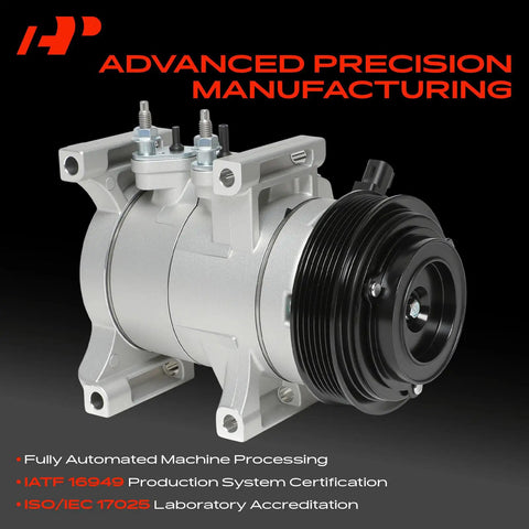 Heavy Duty AC Compressor With Clutch And Precharged PAG46 Oil Fits Jeep Grand Cherokee Chrysler 300 Dodge Durango 3.6L V6, detailed view.