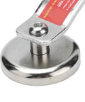 Heavy Duty Magnetic Welding Ground Clamp with Massive Suction Grip Rock Solid Copper And Iron Build For 60 KG Pull Force, close-up of strong magnetic base.
