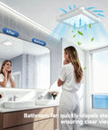 Butter Smooth 80 Cfm Bathroom Exhaust Fan With Bright Led Light And Five Dialable Warmth Levels installed in modern bathroom clearing steam.