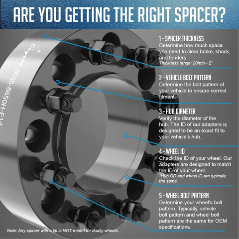 Bullet Proof Hub Centric Wheel Spacers 2 Inch Thick Forged 6061 Aluminum close-up of mounting bolts and installation guide for proper fitment.