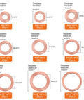 Copper Crush Washer Kit With 9 Sizes M5 M6 M8 M10 M12 M14 200 Pcs In A Sturdy Storage Case For DIY Projects Automotive And Machinery
