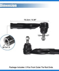 Front Outer Tie Rod End Kit Two Piece Replacement For Ford Fusion Lincoln MKZ Mercury Milan ES800101 ES800102 Front Suspension Steering Includes Left And Right Outer Tie Rod Ends For Safe Precise Handling, 16.2cm, M13x1.5