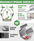 Comparison of screen clips with rounded edge design and no gap, part of the 4 In 1 Screen Repair Kit With Roller Tools Bearing Removal Hook Clips Spline And Step By Step Manual For DIY Home Mesh Install And Replace On Doors And Windows.