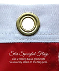 Made In USA Heavy Duty 3x5 Outdoor Flag, 100 Percent Nylon With Embroidered Stars And Sewn Stripes, brass grommet detail