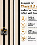 DEIGCYU LED Recessed Lighting Kit, 6 Pack Black Self-Adhesive Light Bars instructions for 13 mm grooves in slat wall panels.