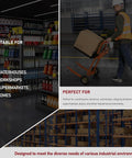 Compact Hydraulic Stackers For Tight Aisles, 440 Lbs Capacity Manual Pallet Jack With 35.8 Inch Lift, warehouse use