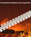 10 Pack 12 Position Dual Row Screw Terminal Block Set For Home DIY Projects 10 Amp 380V Electric Barrier in flame background
