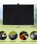 Magnetic Golf Towel 23.6x15.7 Inches Large Dual-Sided Microfiber And Scrub Towel With Waffle Weave, shown cleaning golf items