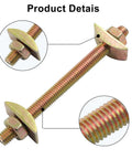 Detail view of 12 Sets M8x100mm Heavy-Duty Four-In-One Connector Kit with golden half moon bolts and nuts for furniture assembly.