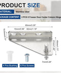 Stainless Steel Freezer Door Hinges Replacement Center Column Hinge Left Shaft 1.46 Inch Distance For Fridge Easy Install