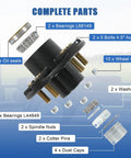 Diagram of Trailer Hub Kit Beefed-Up 5 Bolt 4.5 Inch 3500 Lb Idler Wheel with L68149 L44649 Bearings and labeled components