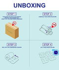 Unboxing steps for All Weather Tufted Wicker Chair Cushions Set with loveseat and U shape cushions.