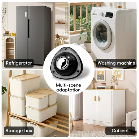 No Drill Heavy Duty Self Adhesive Caster Wheels Screwless Swivel Furniture Casters Black Stainless Steel Eva Tape for appliances