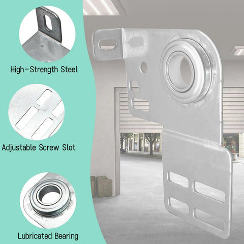 Heavy Duty Tough As Nails Bearing End Plates Brackets For Garage Doors 3 3/8 Inch 2 Inch Track Compatible With Wood Or Steel Doors