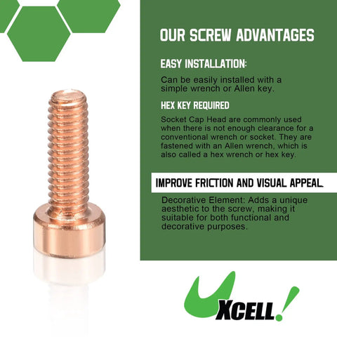 Premium Durable Red Copper M8x16 Metric Hex Socket Cup Cap Screw, easy installation, for engines and heavy gear.