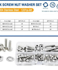 304 Stainless Steel Hex Socket Cap Head Screw Kit With Bolts Nuts And Washers M2 Through M6 DIN912 Boxed Set For DIY Projects And Reliable Electrical Connections, M5 kit