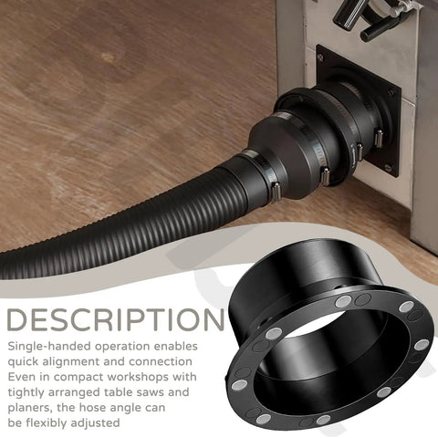 Magnetic Dust Collector System For 4 Inch Woodworking Shop Vacuums With Tool Free Quick Connect Hose Port and coupler