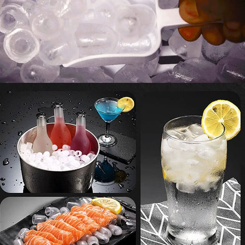 Straight Up Automatic Ice Maker With Smart Water Top Off And No Hassle Fetch Design For Home Bars And Boutique Stores Featuring Clear Preview Panel And Solid Abs Build For Snappy Serve Times, showcasing clear ice cubes in drinks.