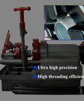 Heavy Duty One Hundred Ten Volt Electric Pipe Threading Machine And Half Inch To Three Inch Threader Kit with alloy steel cutters.
