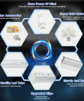 Hexagon Design of Triangle Hexagon LED Ceiling Lights 12 Pack 710W 78,100LM components and features display