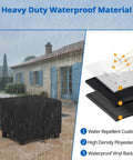 Outdoor Ottoman Cover 26W By 26D By 18H Square Coffee Table Waterproof All Weather Protection for Patio Furniture, black, shown in rain