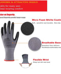 LOCCEF micro-foam nitrile coated work glove; seamless knit nylon, breathable cuff, size 10/XL, 12 pairs.