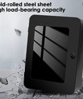 Heavy Duty EV Charger Enclosure Wall Mount Station Box With IP65 Waterproof Rain Protection And Kickass Weatherproof Steel Housing For Electric Vehicles Black, showcasing a black steel housing with a clear viewing panel.