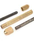 Pin Vise Hand Drill With Replaceable Heads Non Slip Copper Handle On The Go Watch Tool components laid out