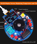 Hands On Humidity Controller DIY Kit With OLED Temperature Display Soldering Practice For Electronics Enthusiasts Learn Arduino Programming And Circuit Design Build A Real World PID Control Project showing OLED screen and components.