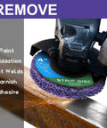 4 Inch Paint Stripping Discs 12 Pack, Purple Angle Grinder Wheels for paint and rust removal using a grinder.