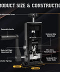 2 In 1 Wire Stripper Machine Drill Powered And Hand Crank For 1 Mm To 16 Mm Wires Alloy Cable Peeler For Scrap Copper Recycling With Replaceable Blades And Toolkit Heavy Duty Metal Tool, featuring size and construction details