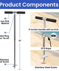 31 Inch Boat Sand Anchor Crafted From 316 Stainless Steel Screw In Shallow Water Design with EVA handle and 33 ft rope.