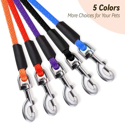 Heavy Duty Check Cord Dog Leash Long Training Lead With Comfortable Handle 360 Degree Rotating Clasp in 5 Colors