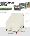 Patio Chair Covers 2 Pack Waterproof Outdoor Lounge Deep Seat Fit 30W x 33D x 34H Beige on deck chairs