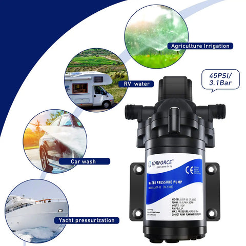 110V Fresh Water Pump That Works Like A Dream 4GPM 45PSI Self Priming Booster Transfer On Demand Diaphragm for RV car wash irrigation