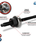 Close-up of No Fuss Harmonic Balancer Installer For GM LT LS Engines Gen 3 4 5 1997 Current carbon steel tool with parts labeled