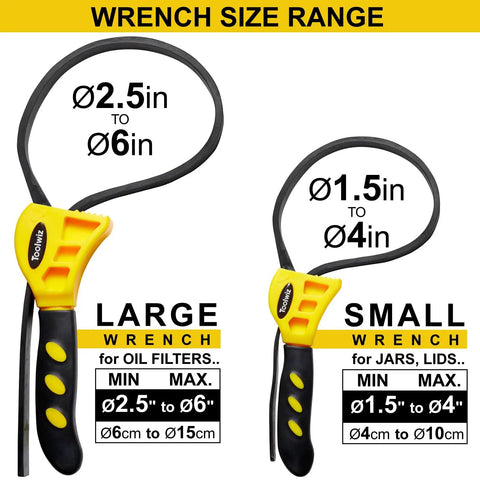 Rubber Strap Wrench Set 2 Pack For Pipes Up To 6 Inches And 4 Inches Non Slip Jar Opener for versatile grip sizes