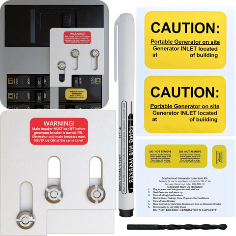 Interlock Kit For 150/200 Amp QO And Homeline Panels, One And Three Eighths Inch Spacing Between Main And Generator Breakers