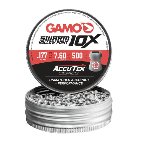 Tin of Swarm 10X 177 Cal Hollow Point Lead Pellets 500 Count Designed To Fit Your 10X Air Rifle 7.56 Grain High Precision Ammo
