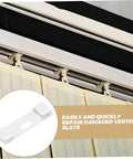Vertical Blind Repair Blades Kit 10 Pcs for Quick Fix and Slat Replacement Clips Metal Slat Repair Kit installed on blinds