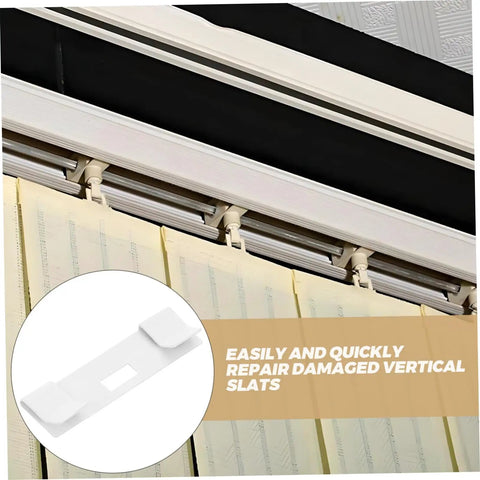 Vertical Blind Repair Blades Kit 10 Pcs for Quick Fix and Slat Replacement Clips Metal Slat Repair Kit installed on blinds