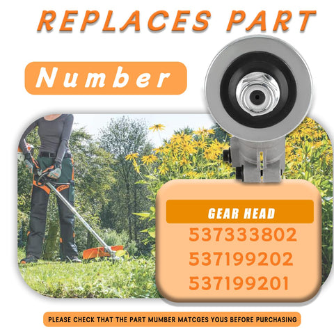 Husqvarna Bevel Gear Head Replacement 324LX 324LDX 326LS 326LX 326L 525L 525LST Replaces OEM 537333802 537199202 537199201