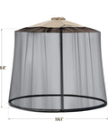 9-11 Ft Outdoor Umbrella Mosquito Net, Universal Hanging Patio Screen With Zipper, Polyester Mesh for Patio Tables, Black