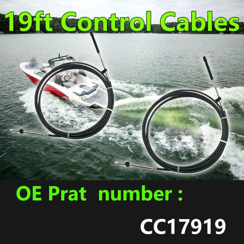 Beefed-Up Heavy Duty 19 Foot Boat Throttle And Shift Cable Set For 600A Gen I Remote Systems, Compatible With Mercury MerCruiser