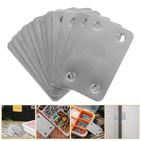 12 Pack Stainless Steel Flat Straight Brackets For Wood Furniture Silver Mending Plates With 5mm Hole Spacing Heavy Duty DIY