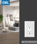 Tamper Resistant Decorator Wall Outlet 15 Amp 125V Electrical Receptacle 2 Pole 3 Wire Residential Grade UL Listed in modern room