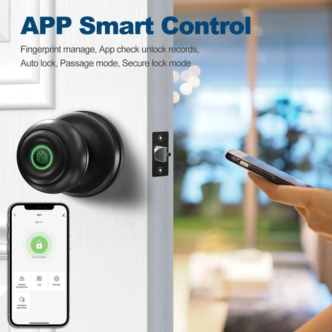 Keypad Door Knob Keyless Entry Lock For Home, Smart Door Lock With Backlit Keypad, Auto Lock, Anti Peep, 20 Access Codes Four To Eight Digits, No Fuss Install Electronic Door Knob For Secure Front Door, Silver