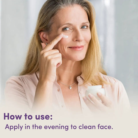 Woman applying Top Shelf Night Cream For Mature Skin Throw Out Those Wrinkles And Wake Up Lookin Fresh Paraben Free Stuff.