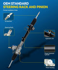 Drop In Rack And Pinion Steering Assembly Replacement Direct Fit For 2004 2007 Toyota Highlander Base Limited Sport 2007 2009 Lexus RX350 And 2004 2006 RX330 With Hydraulic Power OE 262617 image showing labeled parts including tie rod end, hydraulic line, power hydraulic cylinder.
