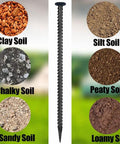 Beefy 16 Inch Rebar Ground Stakes Half Inch Diameter Galvanized Steel Anchors for various soil types, shown vertically.